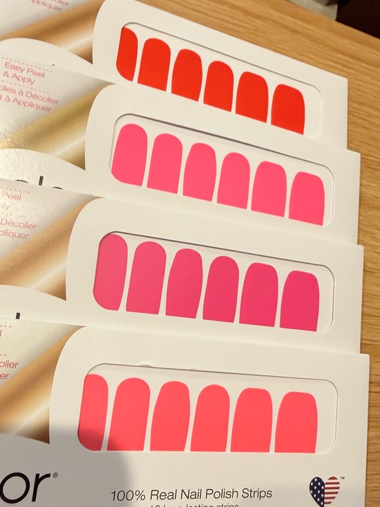 Color Street Other - 4 bright Peel & Apply Real Nail Polish Strips - Pink & Coral Mix color street